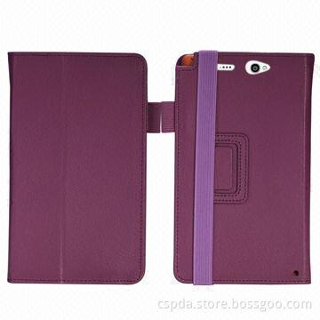 PU leather back stand cover case for sharp SH-08E with pen slot and hand strap